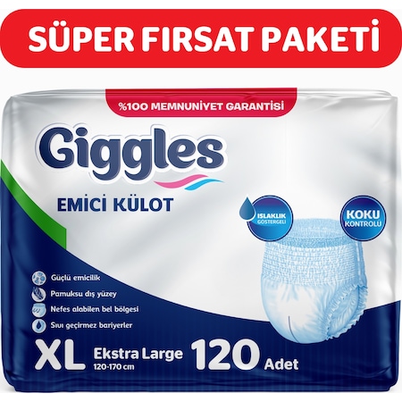 Giggles Yetişkin Emici Külot Hasta Bezi XL 4 x 30'lu