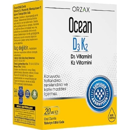 Ocean D3K2 Damla Takviye Edici Gıda 20 ML