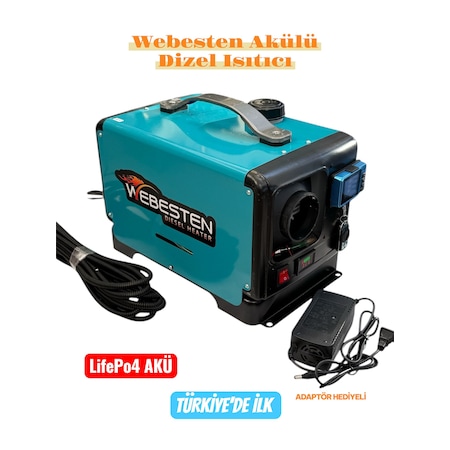 Webesten Akülü Taşınabilir Dizel Isıtıcı 12/24/220v Bluetooth'lu Serisi 220v Sarjlı