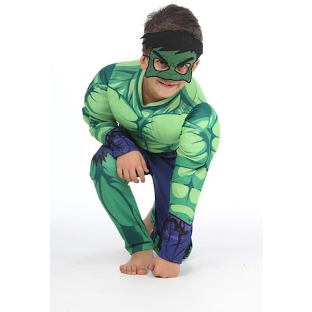 Yeni Sezon Sevilen Karakter Yeşil Dev Kahraman Hulk Kaslı Kostüm - Dolgulu