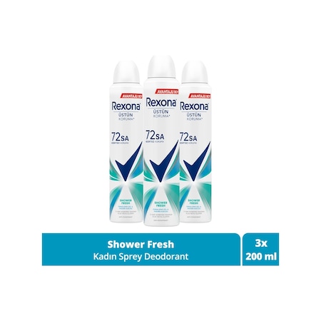 Rexona Shower Fresh 72 Saat Kadın Sprey Deodorant 3 x 200 ML