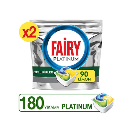 Fairy Platinum Limon Kokulu Bulaşık Makinesi Deterjanı 2 x 90 Tablet