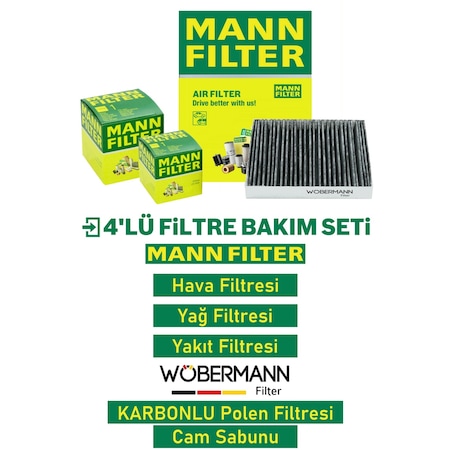 Wöbermann+mann Citroen C2 1.4 Hdi Filtre Bakım Seti 2004-2009 4k
