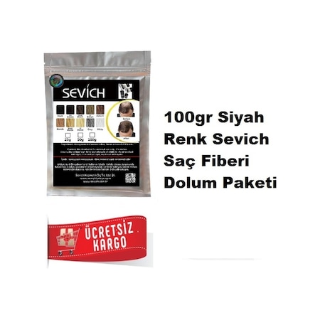 Sevich 100 Gr Siyah Saç Fiberi Keratin Saç Tozu