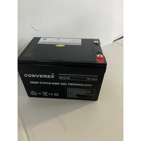 CONVEREX 12V 15AH 2023 OCAK JEL TİP ELEKTRİKLİ BİSİKLET AKÜSÜ