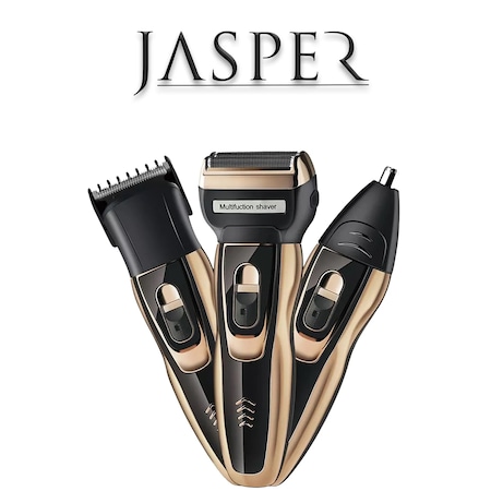 Jasper 2020 3 Başlıklı Şarjlı Saç Sakal Burun Kılı Alma Tıraş Makinesi