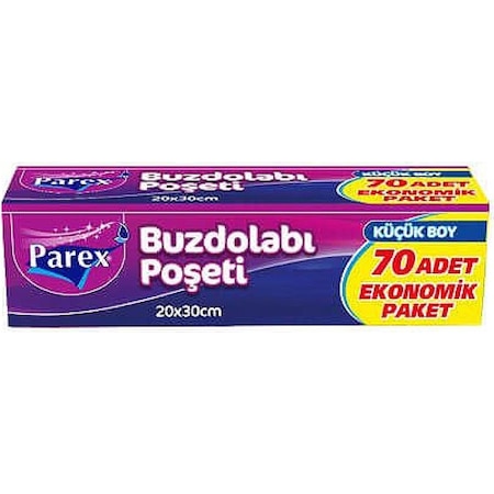 Parex Küçük Boy Buzdolabı Poşeti 70'li 20 x 30 CM