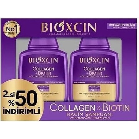 Bioxcin Collagen Biotin Ekstra Hacim Dolgunlaştırıcı Şampuan 2 x 300 ML