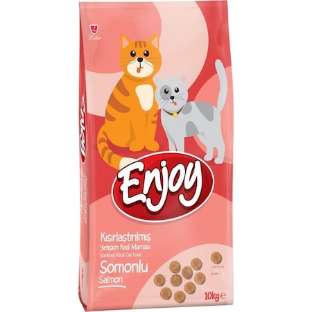 Enjoy Somonlu Kısırlaştırılmış Yetişkin Kedi Maması 10 KG