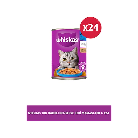 Whiskas Ton Balıklı Jöleli Konserve Yetişkin Kedi Maması 24 x 400 G