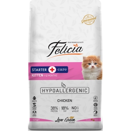 Felicia Kitten Tavuklu ve Hamsili Düşük Tahıllı Yavru Kedi Maması 12 KG