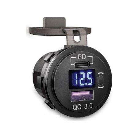 Sealux Marine Dijital Voltmetre,Usb + Type C Tekne Karavan