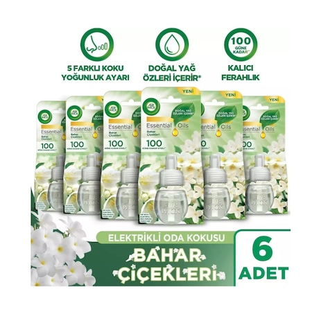 Air Wick Elektrikli Oda Kokusu Yedek Şişe Bahar Çiçekleri Esansiyel Yağlar İçerir 6 x 20 ML