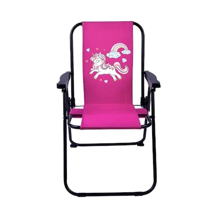 Exent Rainbow Unicorn Lüx Çocuk Piknik Sandalyesi-mini Kamp Sandalyesi-pembe