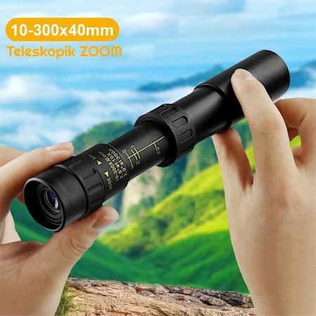 Triline 10-300x40mm Zoom Monoküler Teleskop Taşınabilir Dürbün