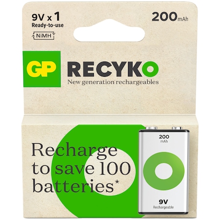 GP ReCyko Batteries 200 mAH 9V Şarjlı Pil