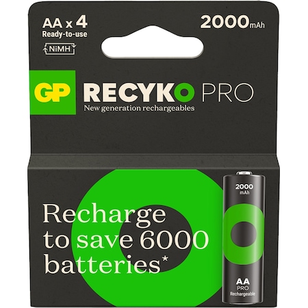 GP ReCyko Pro GP210AAHCBEM-2G 2000 mAh AA Ni-MH Şarj Edilebilir Kalem Pil 4'lü