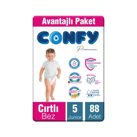 Confy Premium Bebek Bezi 5 Numara Junior 88 Adet