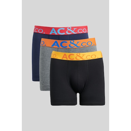 Ac&Co / Altınyıldız Classics Erkek Sıyah-Lacı-Antrasıt 3'Lü Boxer Paketi