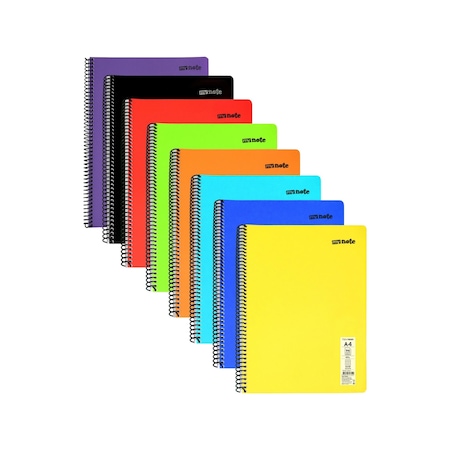 Mynote Flex Neon A4 Defter 96 Yaprak 4 Kareli 4 Çizgili 8'li Defter