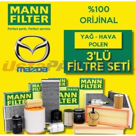 Mazda 3 1.6 Mann-Filter Filtre Bakım Seti 2004-2008