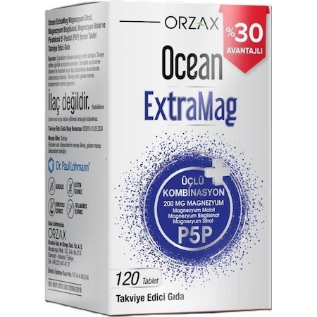 Orzax Ocean Extramag Takviye Edici Gıda 120 Tablet