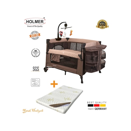 Holmer Yatak Hediyeli Eurostyle Maxi Comfort Dönenceli Anne Yanı Park Yatak 70x110cm + Aloevera Yatak