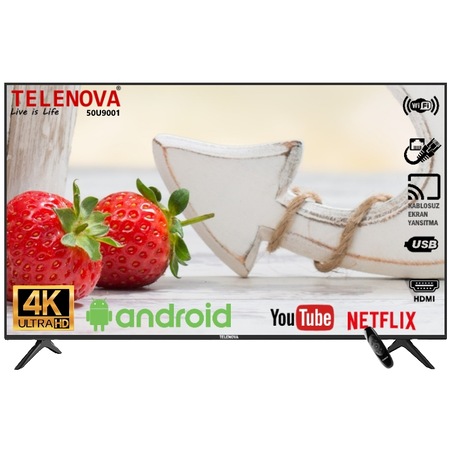 Telenova 50U9001 50" (127 Ekran) 4K Dahili Uydu Alıcılı Android 9.0 Smart TV