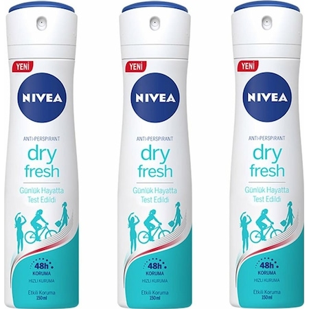 Nivea Dry Fresh Anti-Perspirant Kadın Sprey Deodorant 3 x 150 ML