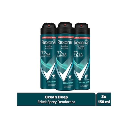 Rexona Men 72 Saat Ocean Deep Erkek Sprey Deodorant 3 x 150 ML