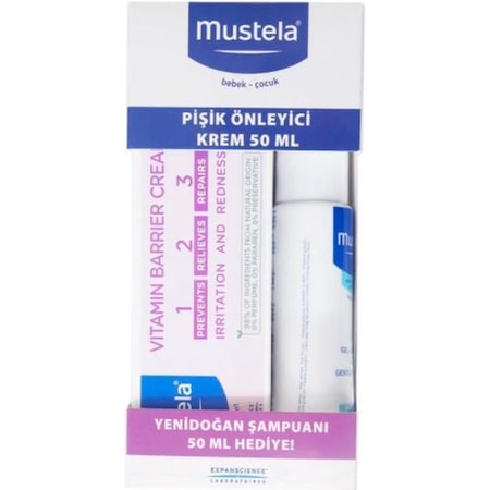 Mustela 1.2.3 Vitamin Barrier Pişik Kremi 50 ML + Yenidoğan Şampuan 50 ML