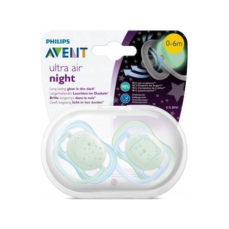 Philips Avent Philips Ultra Air Night Karanlıkta Parlar Gece Emziği 0-6 Ay Erkek