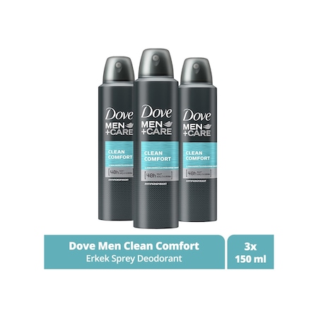 Dove Men Clean Comfort 48H Erkek Sprey Deodorant 3 x 150 ML