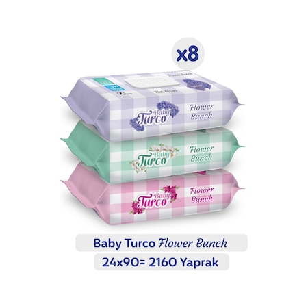 Baby Turco Flower Bunch Islak Havlu 24X90 (2160 Yaprak)