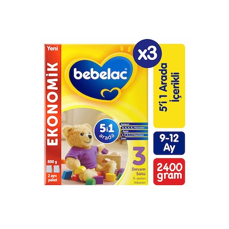 Bebelac 3 Devam Sütü 800 Gr x 3 Avantaj Paket