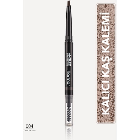 Flormar İki Uçlu Açılı Kaş Kalemi ve Kaş Fırçası (Koyu Kahve) - Angled Brow Pencil - 004 - 8690604572069