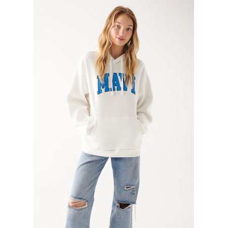 Mavi - Mavi Logo Baskılı Beyaz Sweatshirt 1600361-81964