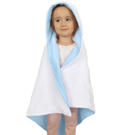 %100pamuk Kapşonlu Bebek Çocuk Banyo Havlusu Çift Yönlü M-beyaz