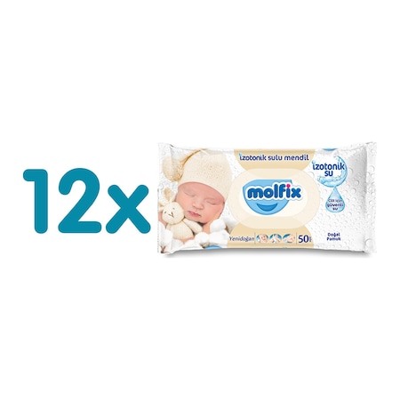 Molfix Izotonik Sulu Yenidoğan Islak Mendil 12X50 Adet