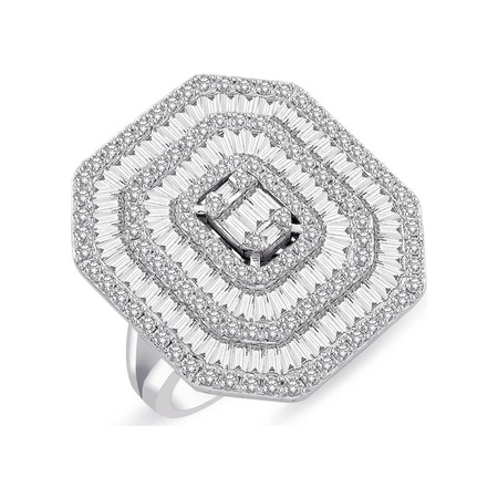 Lilarote 2.67 Ct Modern Tasarım Baget Kare Tektaş Yüzük