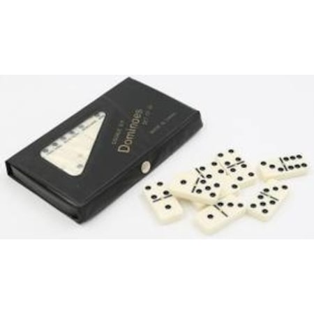 Büyük Boy Çantalı Seramik Kemik Domino Taşı Seti 4.5X2.5Cm