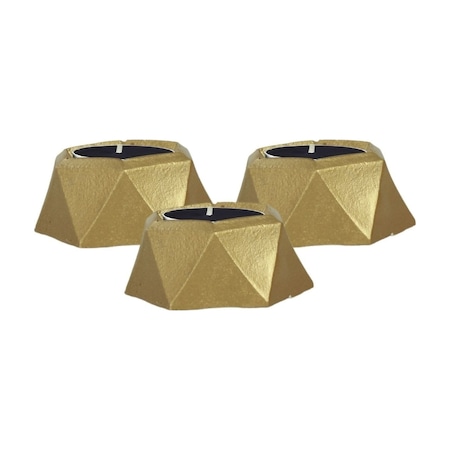 Şamdan Dekoratif Mumluk Şamdan Set 3 Lü Üçlü Tealight Uyumlu Poly 2 Model