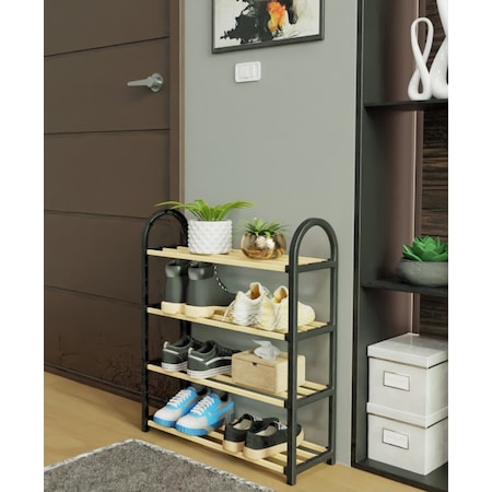 Stickwood SW5004 4 Katlı Ahşap Ayakkabılık