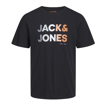 Jack & Jones Renk Geçişli Logo Baskılı Tişört Forest 12249602 Siyah