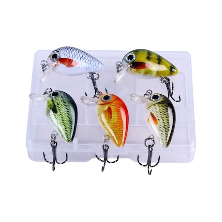 Valkyrie 5 Adet Crankbait Lrf Balık Olta Yem Seti - Sesli Bilyalı - Kutulu - 2.7cm 1.5gr