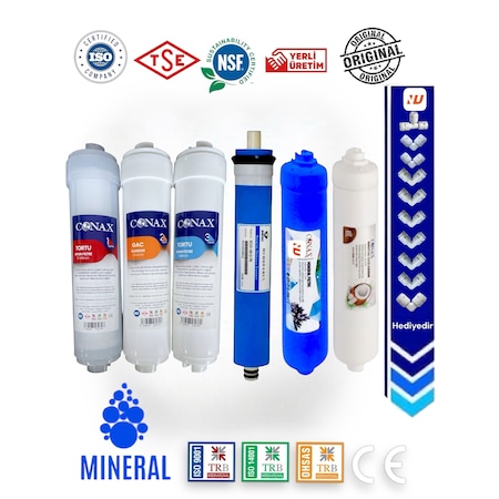 Kapalı Kasa Su Arıtma Cihazı Ekstra Mineral 6 Aşamalı Filtre Seti