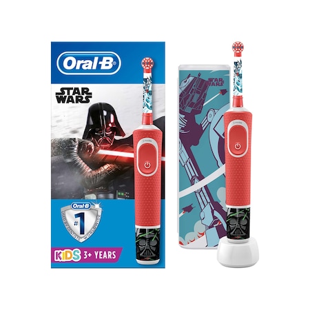 Oral-B Çocuklar İçin Şarj Edilebilir Diş Fırçası D100 Star Wars Özel Seri + Saklama Kabı