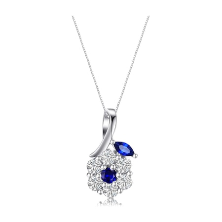 Brezza Lusso Jewelry Safir Zirkon Taşlı Minimal Model Stylish Night Kadın Gümüş Kolye 45 CM 45 CM