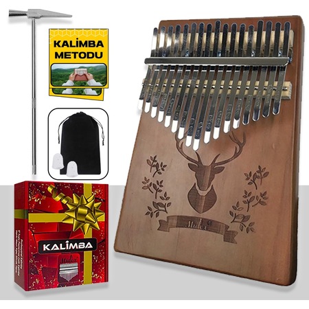 Midex Klx-456 Hakiki Maun Ağacı Kalimba 17 Çelik Tuşlu