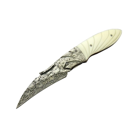 Buck Knives Dms Bk-3208 Carves Damascus Kamp Çakı 23 Cm - Kılıflı, Kutulu